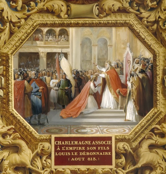 Charlemagne crowns his son Louis the Pious in 813 de Jean Alaux