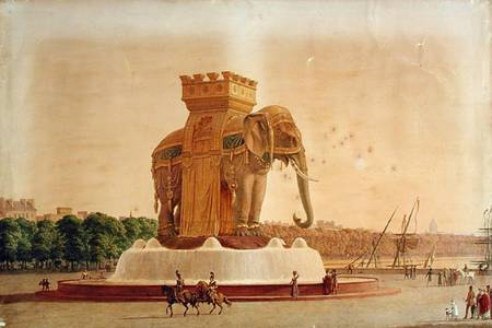 View of the Elephant Fountain at the Place de la Bastille de Jean Antoine Alavoine