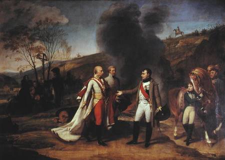 Meeting between Napoleon I (1769-1821) and Francis I (1768-1835) after the Battle of Austerlitz de Jean-Antoine Gros