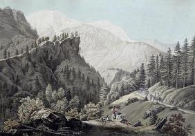 View of the Chamonix Valley, 1789 (coloured engraving)