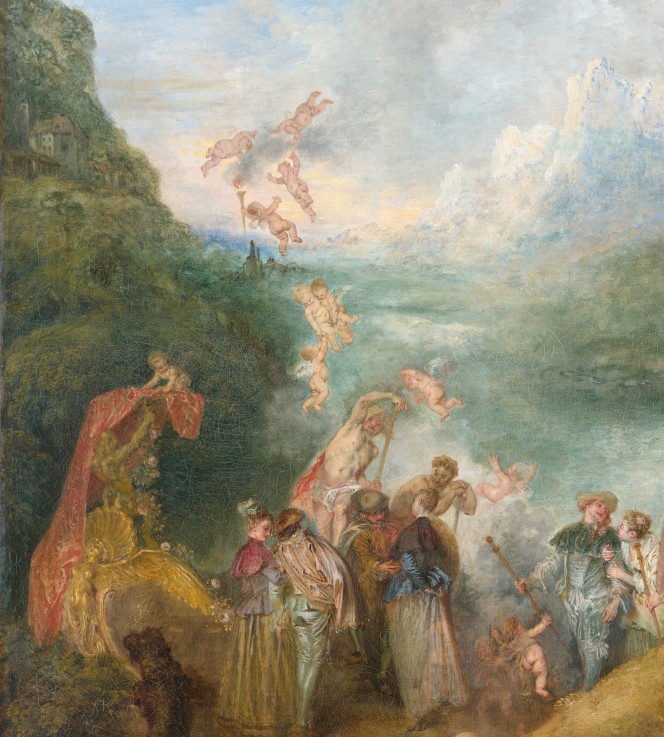 Pilgrimage to Cythera (Embarkation for Cythera) Detal: Putti de Jean Antoine Watteau