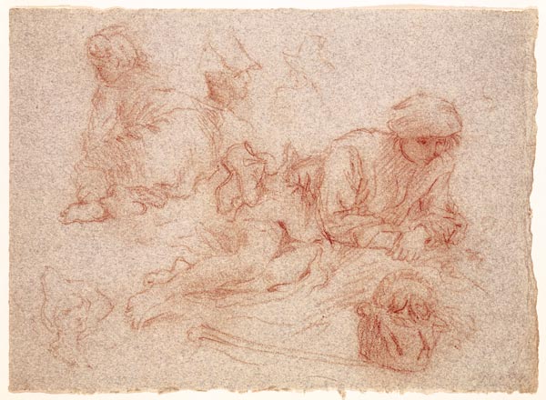 Study of a reclining man de Jean Antoine Watteau