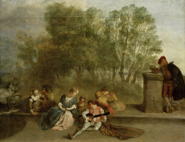 A.Watteau, Belustigung im Freien de Jean-Antoine Watteau