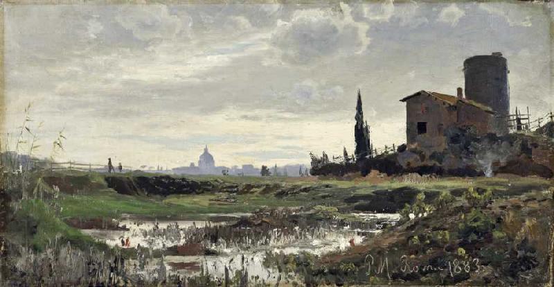 Blick auf Rom mit St de Jean-Antoine Watteau