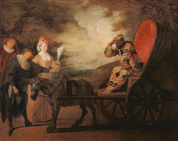 Fatouville, Arlequin / Gem.v.Watteau de Jean-Antoine Watteau