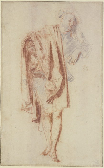 Standing Male Figure (Nicolas Vleughels?) de Jean-Antoine Watteau