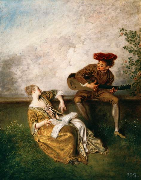 Watteau / The Singing Lesson / c.1717/8 de Jean-Antoine Watteau