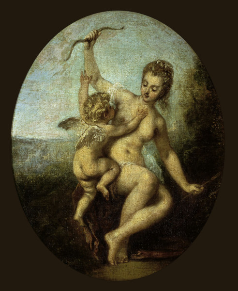 Watteau / Venus disarms Amor de Jean-Antoine Watteau