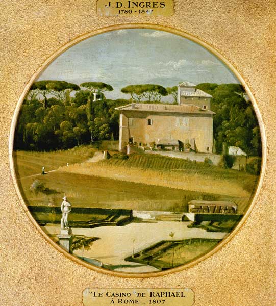 ''Casino of Raphael'' in the gardens of the Villa Borghese, Rome de Dominique Ingres