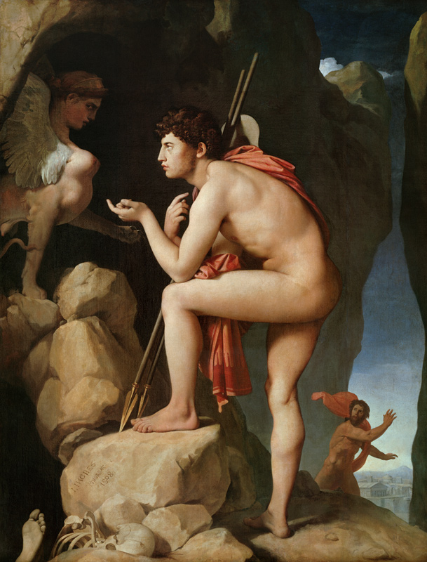 Ödipus resuelve el misterio de la exfinge de Dominique Ingres