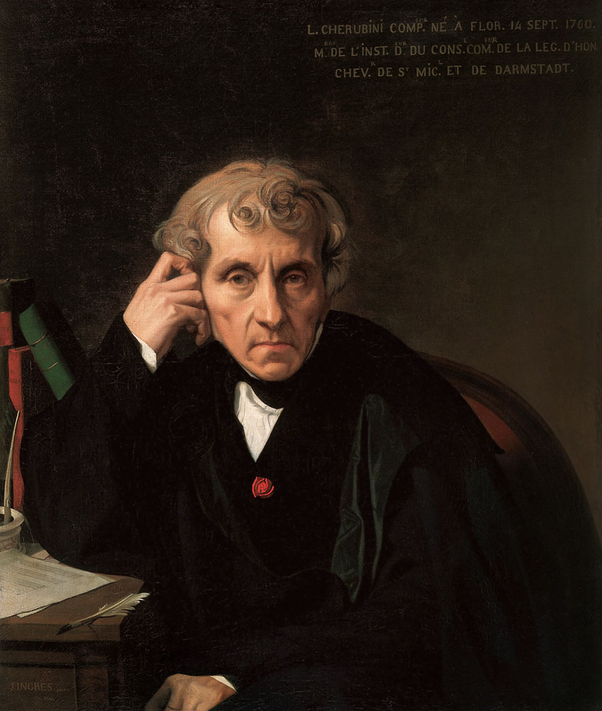 Portrait of the composer Luigi Cherubini (1760-1842) de Dominique Ingres