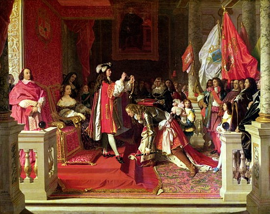 King Philip V (1683-1746) of Spain Making Marshal James Fitzjames (1670-1734) Duke of Berwick a Cava de Dominique Ingres