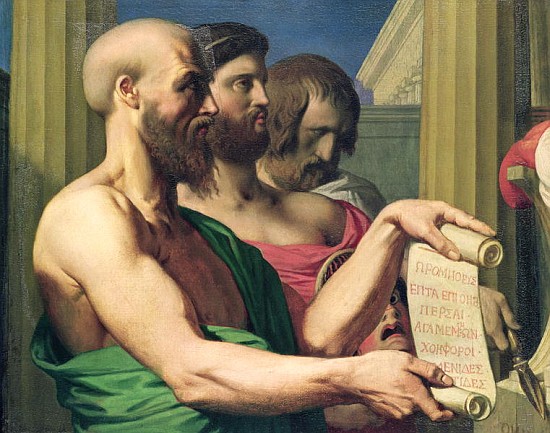The Greek Tragedians, study for ''The Apotheosis of Homer'' de Dominique Ingres