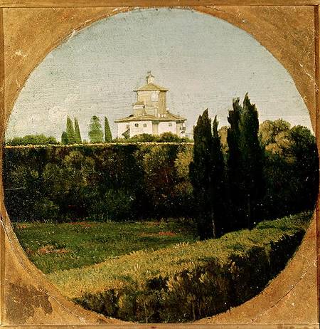 Vista de la mansión Medici en Roma de Dominique Ingres