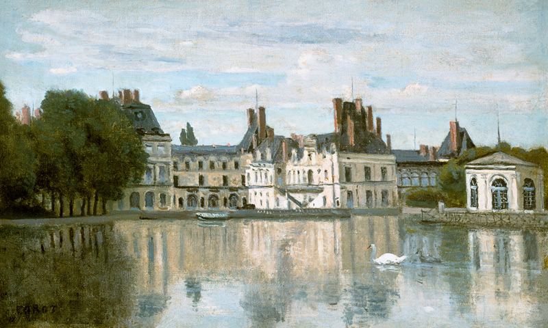 Vista del Castillo Fontainebleau. de Jean-Baptiste-Camille Corot