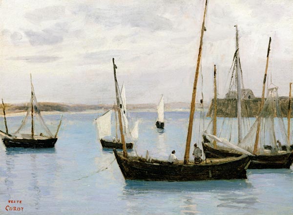Granville, Fishing Boats de Jean-Baptiste-Camille Corot