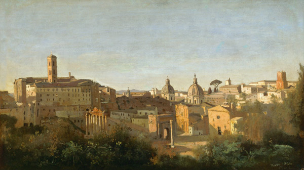 El Foro visto desde los Jardines Farneses, Roma de Jean-Baptiste-Camille Corot