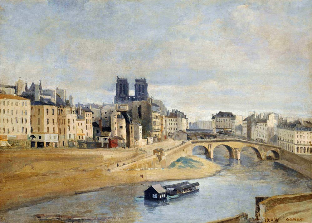The Seine and the Quai des Orfevres de Jean-Baptiste-Camille Corot