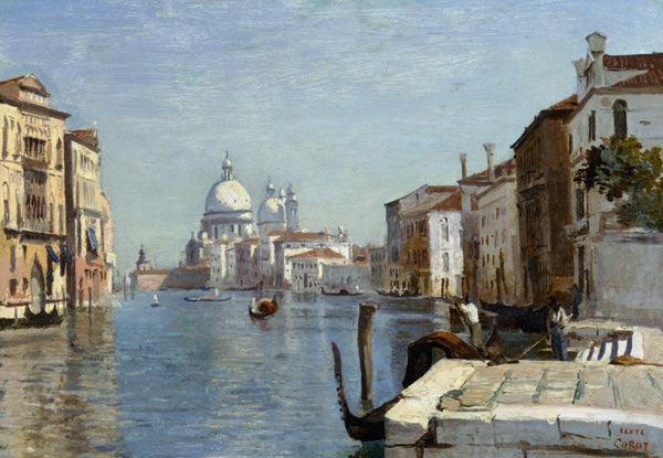 Venice - View of Campo della Carita looking towards the Dome of the Salute de Jean-Baptiste-Camille Corot