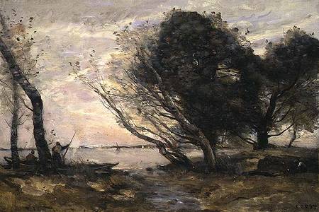 The Banks of the Lake after the Flood de Jean-Baptiste-Camille Corot