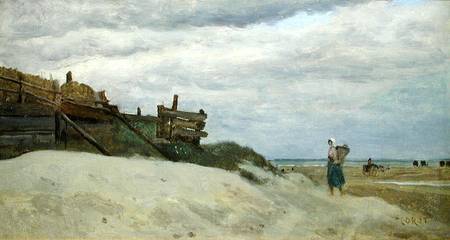 The Beach at Dunkirk de Jean-Baptiste-Camille Corot