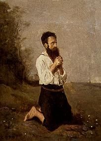 Praying smallholder de Jean-Baptiste-Camille Corot