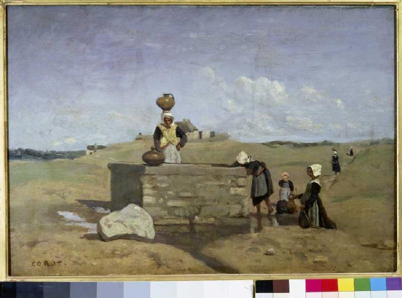 Breton women at the fountain de Jean-Baptiste-Camille Corot