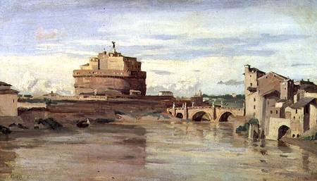 Castel Sant' Angelo and the River Tiber, Rome de Jean-Baptiste-Camille Corot