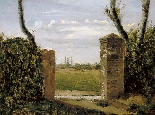 C.Corot / Gate to a Farm / Paint./ C19 de Jean-Baptiste-Camille Corot