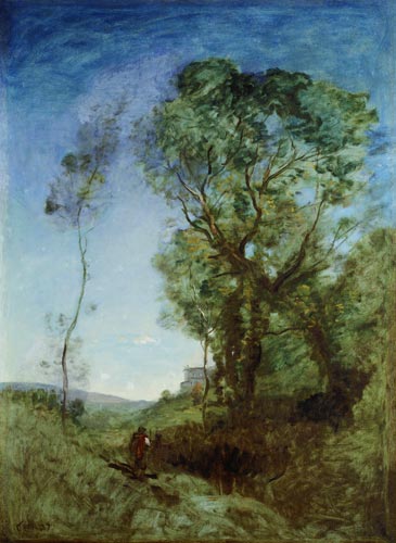 Una casa de campo italiana de Jean-Baptiste-Camille Corot
