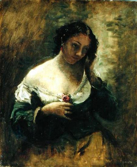 The Girl With The Rose de Jean-Baptiste-Camille Corot
