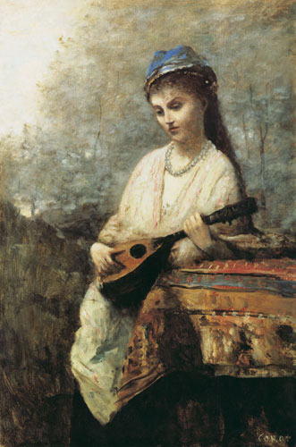 Niña con mandolina de Jean-Baptiste-Camille Corot