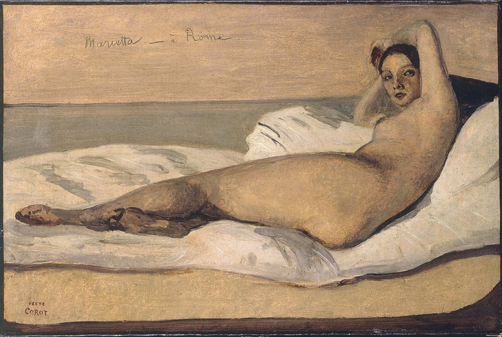 Marietta (The Roman Odalisque) de Jean-Baptiste-Camille Corot