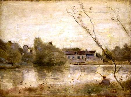 The Pond from the Villa d'Avray de Jean-Baptiste-Camille Corot
