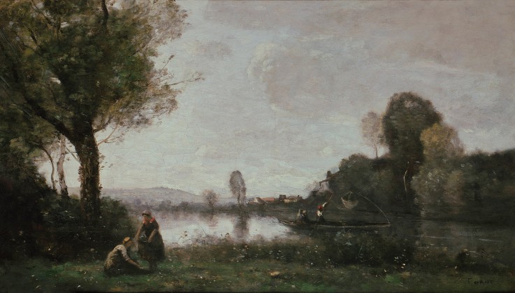 Seine Landscape near Chatou de Jean-Baptiste-Camille Corot