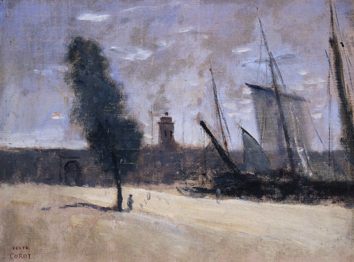 Dunkirk, Ramparts and Entrance to the Harbour de Jean-Baptiste-Camille Corot