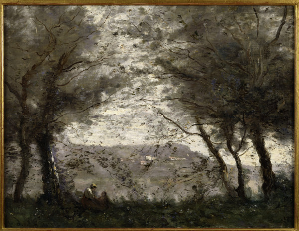 Pond of Ville dAvray de Jean-Baptiste-Camille Corot