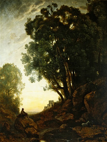 The Italian Goatherd, or The Effect of the Setting Sun, c.1847 de Jean-Baptiste-Camille Corot