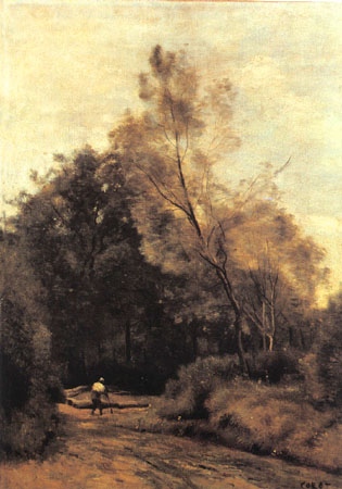 Way at the edge of the forest at Vimoutiers de Jean-Baptiste-Camille Corot