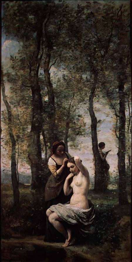 Young woman at her toilet de Jean-Baptiste-Camille Corot