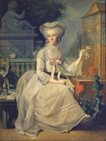 Junge Frau neben einem Vogelkäfig de Jean-Baptiste Charpentier d. Ä.