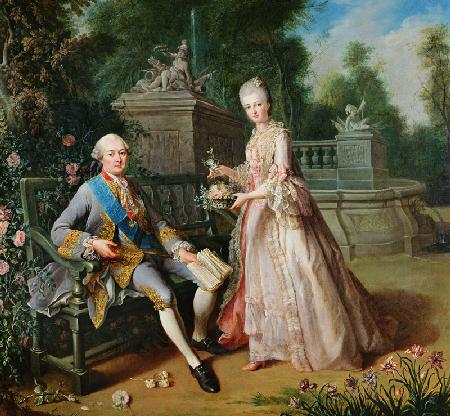 Louis-Jean-Marie de Bourbon, Duke of Penthievre (1725-93) with his daughter Louise-Adelaide (1753-18