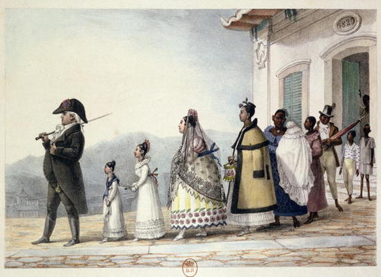 A Government Employee Leaving Home with his Family and Servants, from 'Voyage Pittoresque et Histori de Jean Baptiste Debret