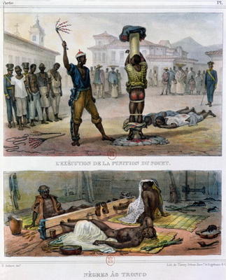 The Punishment of Slaves, illustration for 'Voyage Pittoresque et Historique au Bresil', 1839 (colou de Jean Baptiste Debret