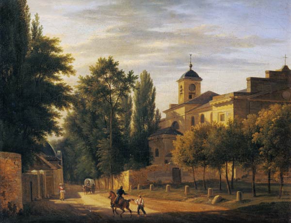 View of the Church of Ville d'Avray in c.1820 de Jean Baptiste Gabriel Langlace