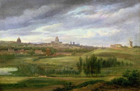 View of Paris from Butte aux Cailles, Gentilly de Jean Baptiste Gabriel Langlace