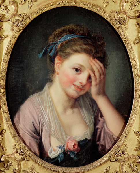 Young Girl with a Rose de Jean Baptiste Greuze