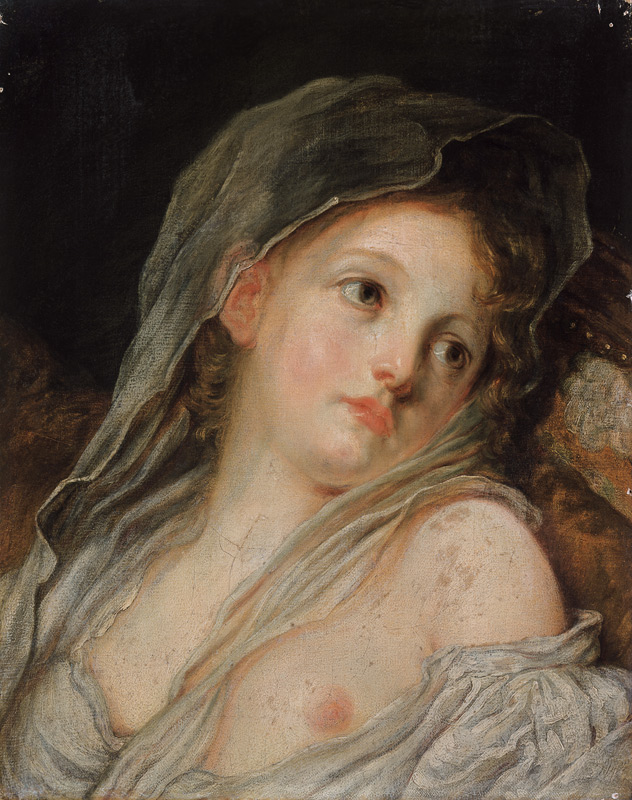 J.B.Greuze, Kopf eines jungen Maedchens de Jean Baptiste Greuze