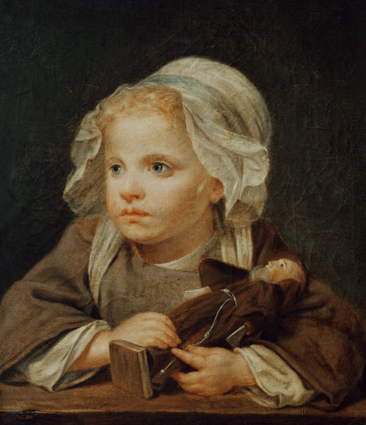 Girl with a Doll de Jean Baptiste Greuze