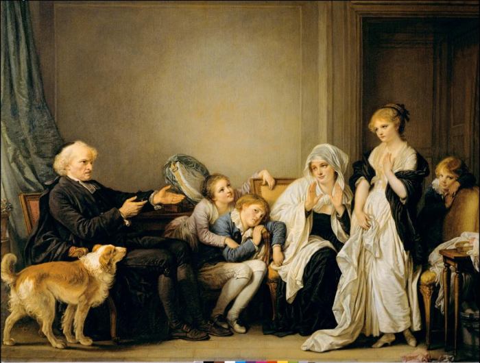 La veuve et son curé de Jean Baptiste Greuze